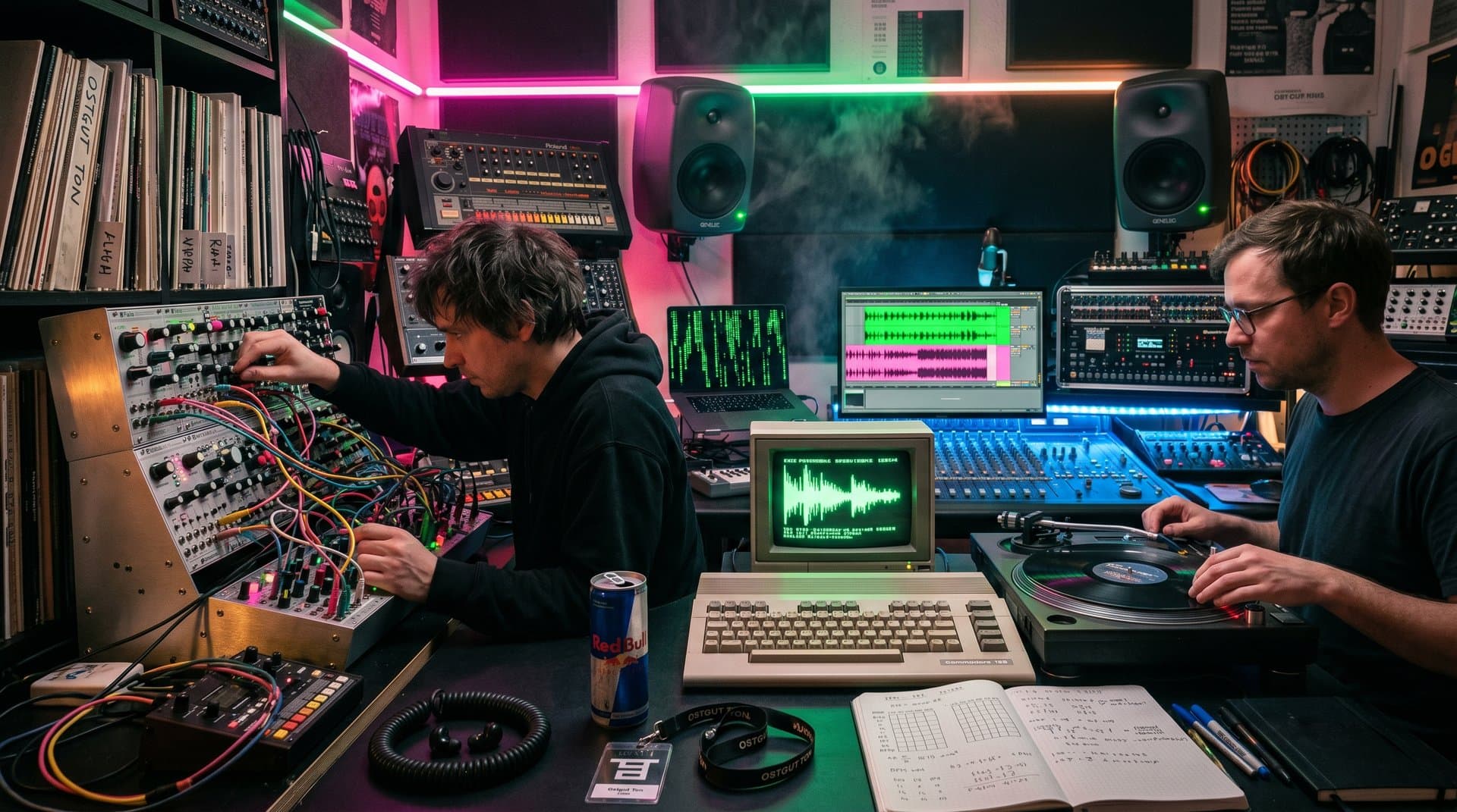 Berliner Studio mit C64-Emulator, Ableton und Chiptune-Remixen in elektronischer Produktion