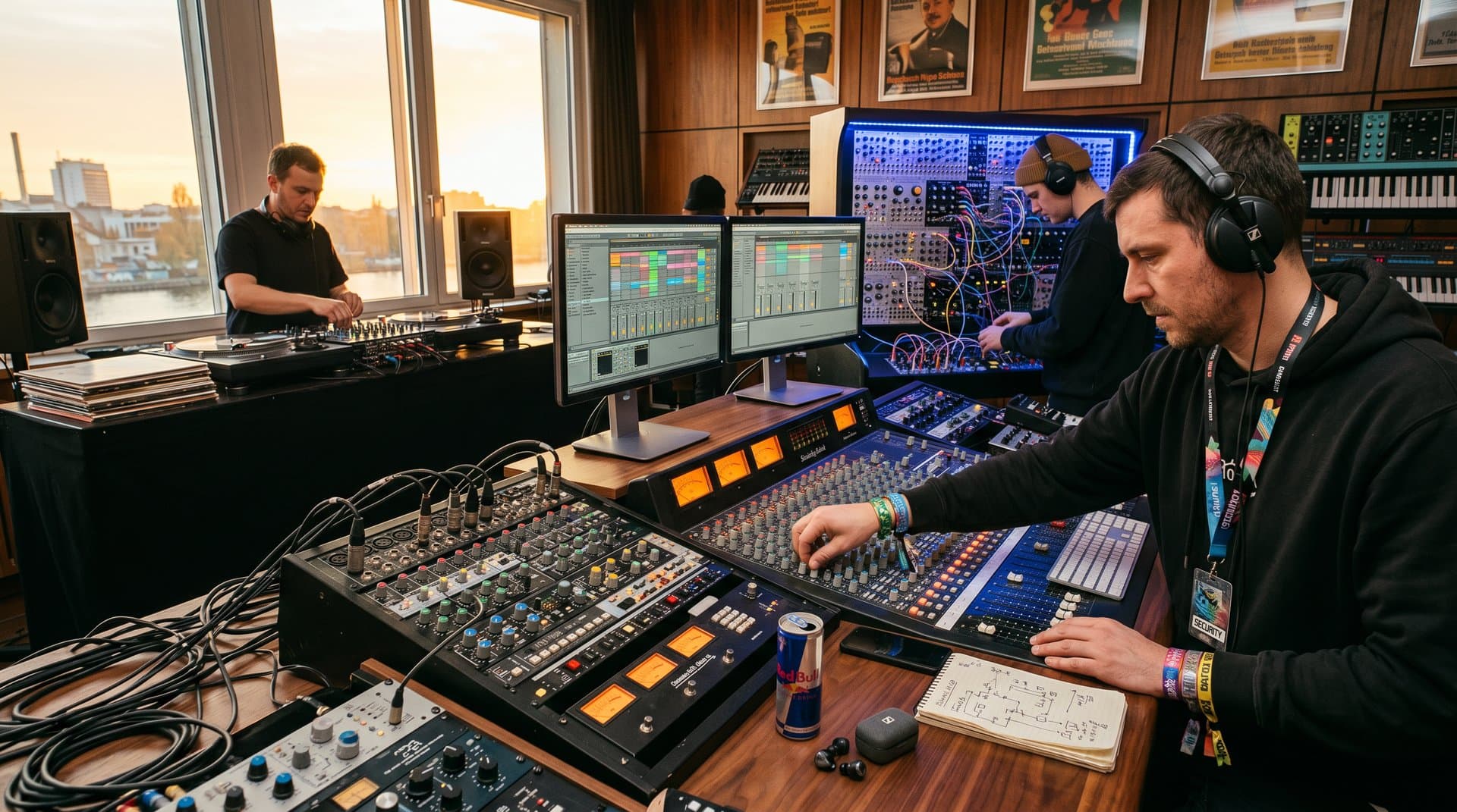 Elektronisches Musikstudio mit SSL Console, Modular Synth, DJ-Booth in Berliner Funkhaus
