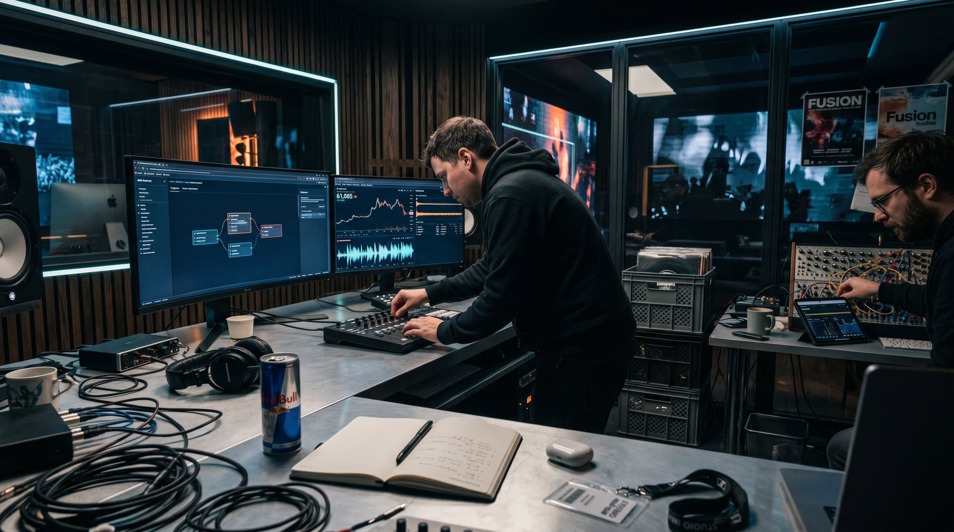 DJ-Studio mit AWS AgentCore, Crypto-Charts und 128-BPM-Wellenformen