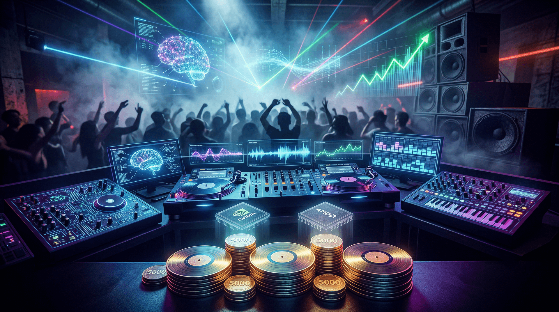 AI-Aktien für DJs: 5000 USD in NVIDIA und AMD